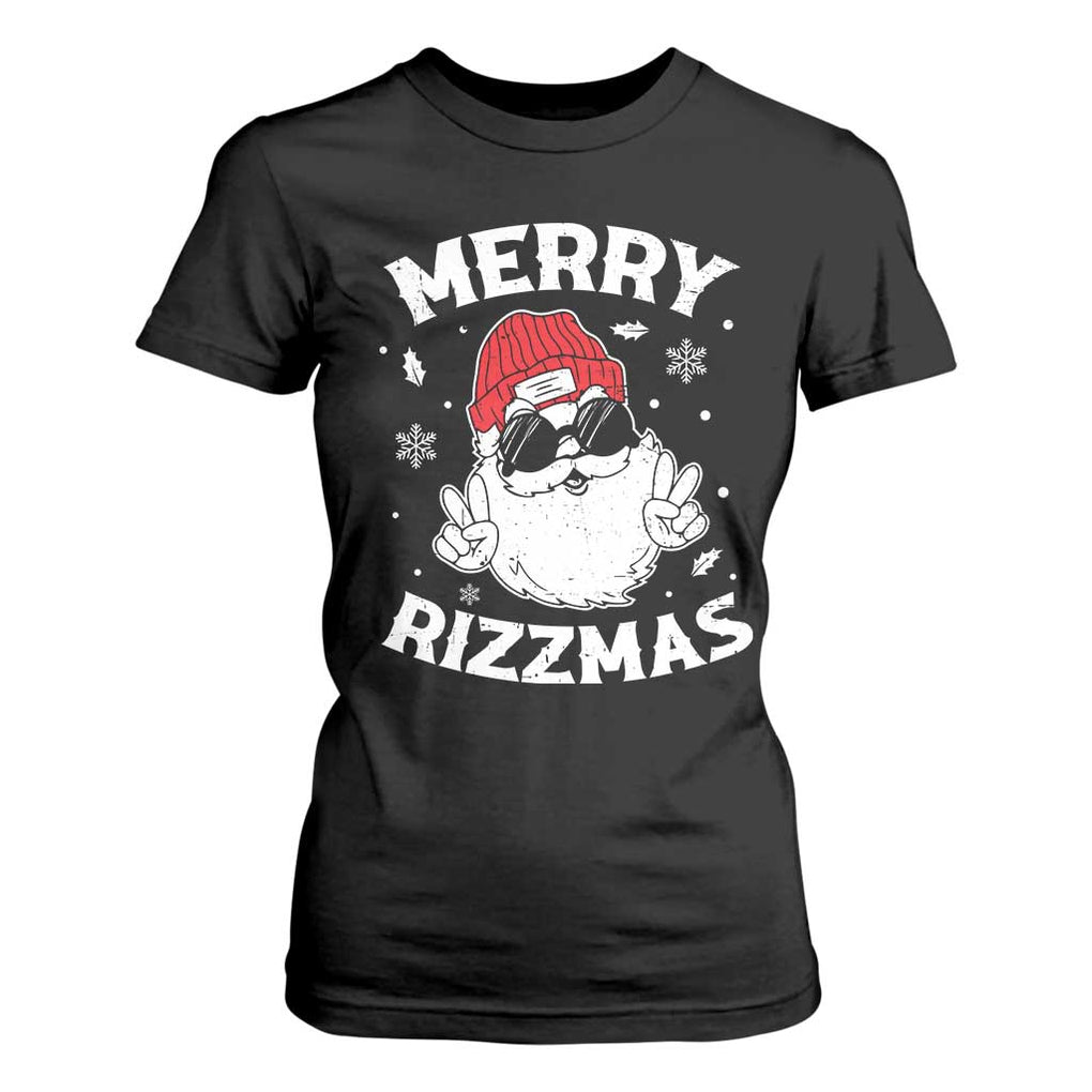 Funny Christmas Santa T Shirt For Women Merry Rizzmas Kids Teens School TS10 Black Print Your Wear