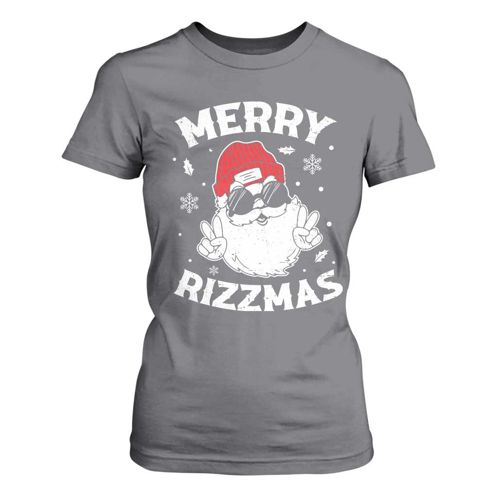 Funny Christmas Santa T Shirt For Women Merry Rizzmas Kids Teens School TS10 Charcoal Print Your Wear