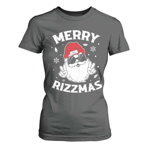Funny Christmas Santa T Shirt For Women Merry Rizzmas Kids Teens School TS10 Dark Heather Print Your Wear