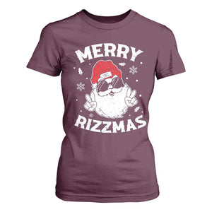 Funny Christmas Santa T Shirt For Women Merry Rizzmas Kids Teens School TS10 Maroon Print Your Wear