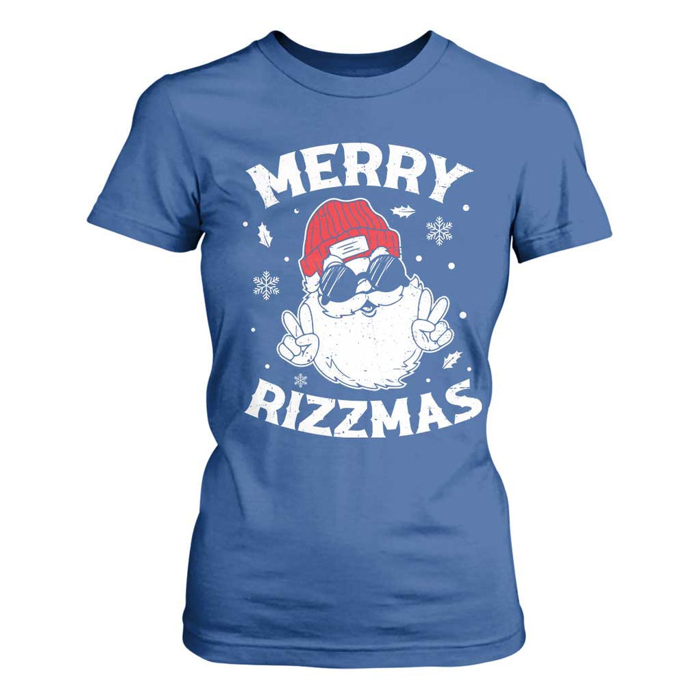 Funny Christmas Santa T Shirt For Women Merry Rizzmas Kids Teens School TS10 Royal Blue Print Your Wear