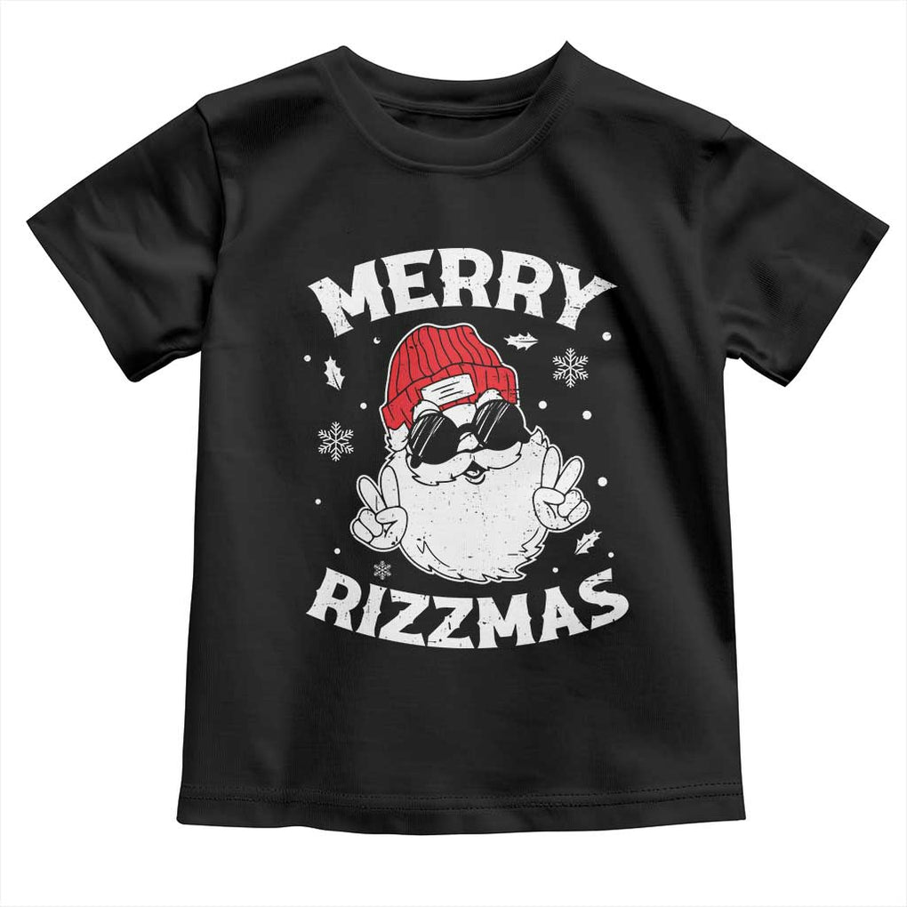 Funny Christmas Santa Toddler T Shirt Merry Rizzmas Kids Teens School TS10 Black Print Your Wear