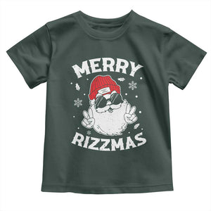 Funny Christmas Santa Toddler T Shirt Merry Rizzmas Kids Teens School TS10 Dark Forest Green Print Your Wear