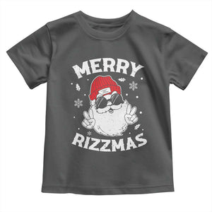 Funny Christmas Santa Toddler T Shirt Merry Rizzmas Kids Teens School TS10 Dark Heather Print Your Wear