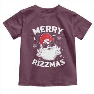 Funny Christmas Santa Toddler T Shirt Merry Rizzmas Kids Teens School TS10 Maroon Print Your Wear