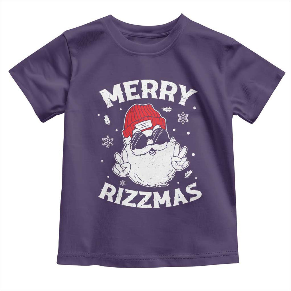 Funny Christmas Santa Toddler T Shirt Merry Rizzmas Kids Teens School TS10 Purple Print Your Wear