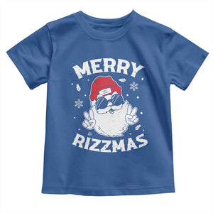 Funny Christmas Santa Toddler T Shirt Merry Rizzmas Kids Teens School TS10 Royal Blue Print Your Wear