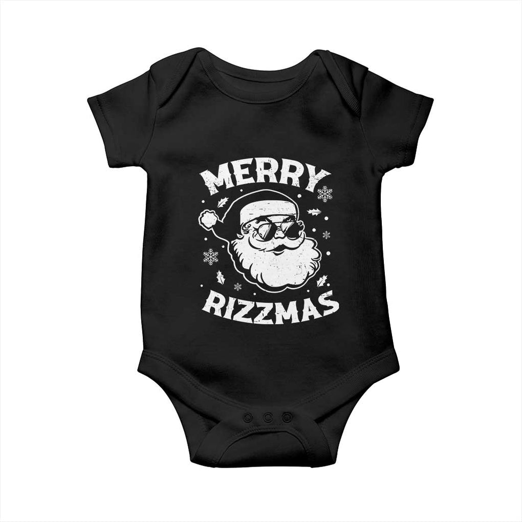 Funny Christmas Santa Claus Baby Onesie Merry Rizzmas Kids Teens School TS10 Black Print Your Wear