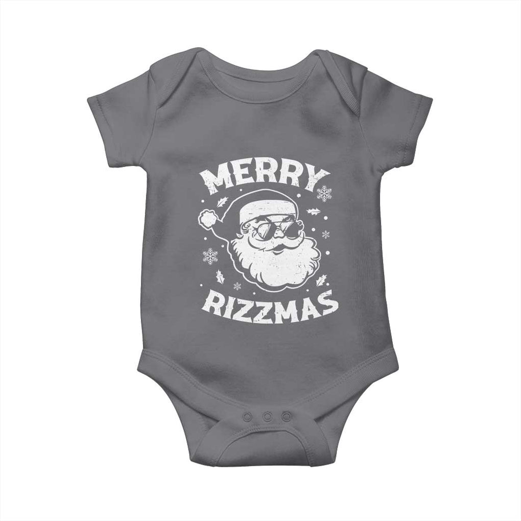 Funny Christmas Santa Claus Baby Onesie Merry Rizzmas Kids Teens School TS10 Charcoal Print Your Wear