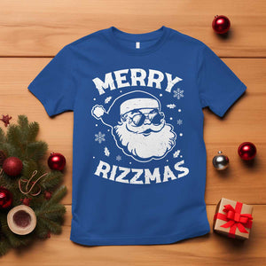 Funny Christmas Santa Claus T Shirt Merry Rizzmas Kids Teens School TS10 Royal Blue Print Your Wear