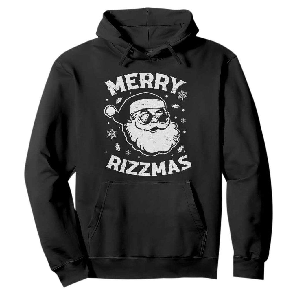 Funny Christmas Santa Claus Hoodie Merry Rizzmas Kids Teens School TS10 Black Print Your Wear