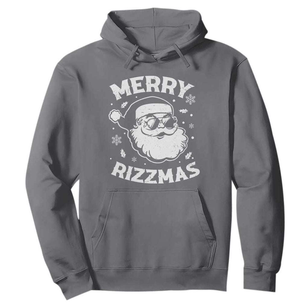 Funny Christmas Santa Claus Hoodie Merry Rizzmas Kids Teens School TS10 Charcoal Print Your Wear
