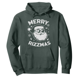 Funny Christmas Santa Claus Hoodie Merry Rizzmas Kids Teens School TS10 Dark Forest Green Print Your Wear