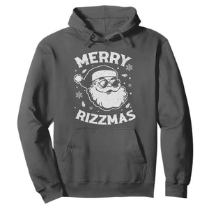 Funny Christmas Santa Claus Hoodie Merry Rizzmas Kids Teens School TS10 Dark Heather Print Your Wear
