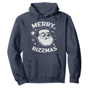 Funny Christmas Santa Claus Hoodie Merry Rizzmas Kids Teens School TS10 Navy Print Your Wear