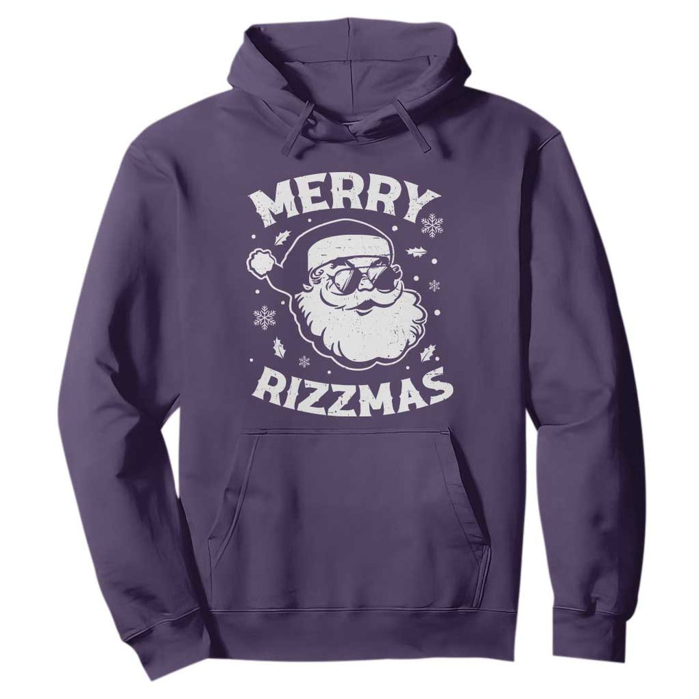 Funny Christmas Santa Claus Hoodie Merry Rizzmas Kids Teens School TS10 Purple Print Your Wear