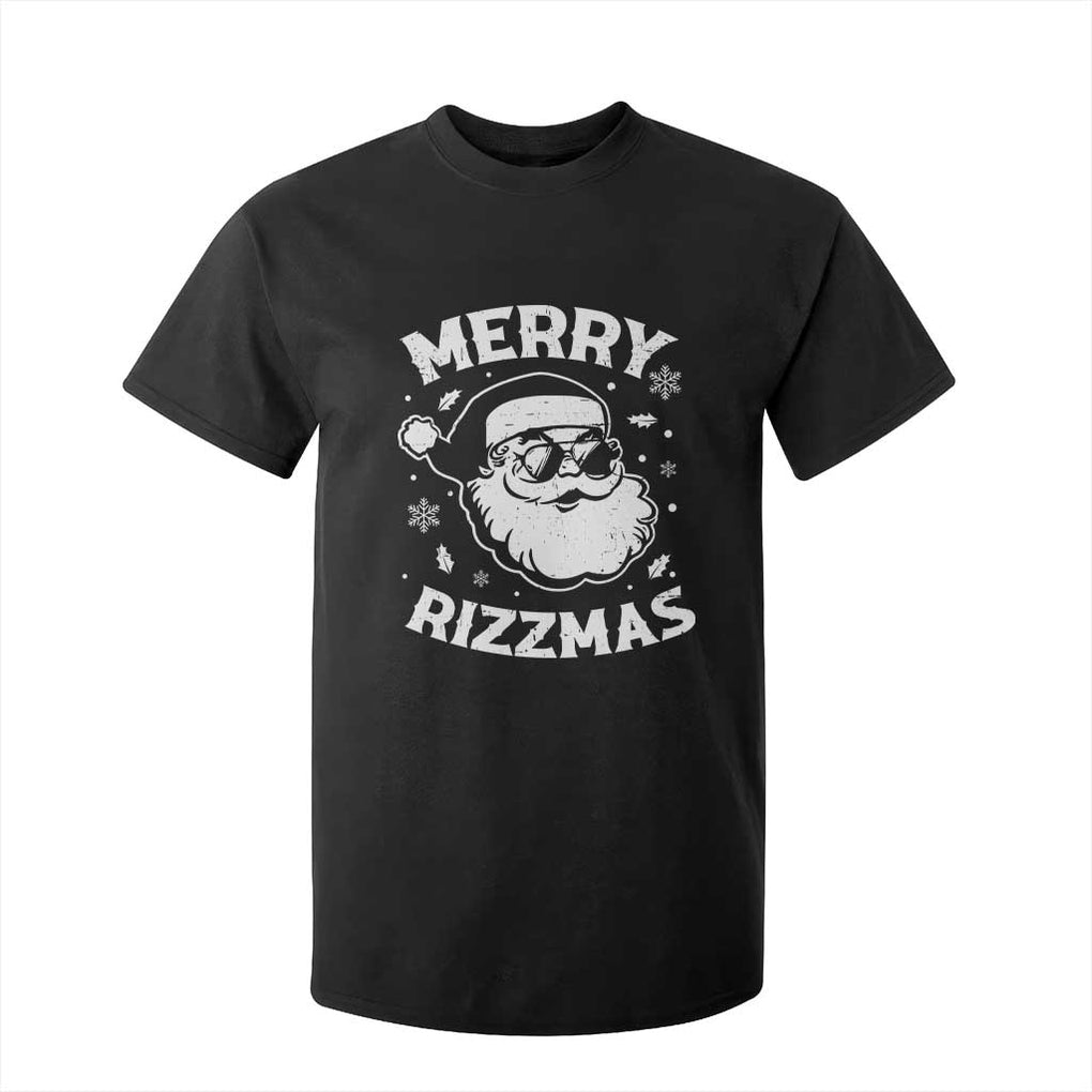 Funny Christmas Santa Claus T Shirt For Kid Merry Rizzmas Kids Teens School TS10 Black Print Your Wear