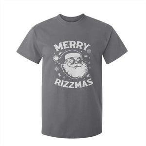 Funny Christmas Santa Claus T Shirt For Kid Merry Rizzmas Kids Teens School TS10 Charcoal Print Your Wear