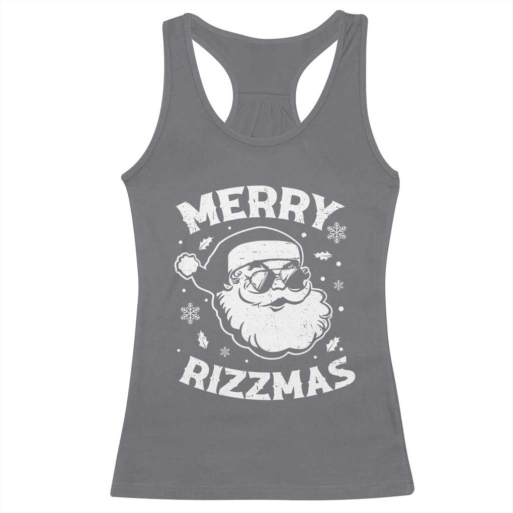 Funny Christmas Santa Claus Racerback Tank Top Merry Rizzmas Kids Teens School TS10 Charcoal Print Your Wear