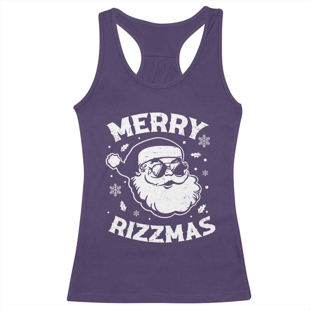 Funny Christmas Santa Claus Racerback Tank Top Merry Rizzmas Kids Teens School TS10 Purple Print Your Wear