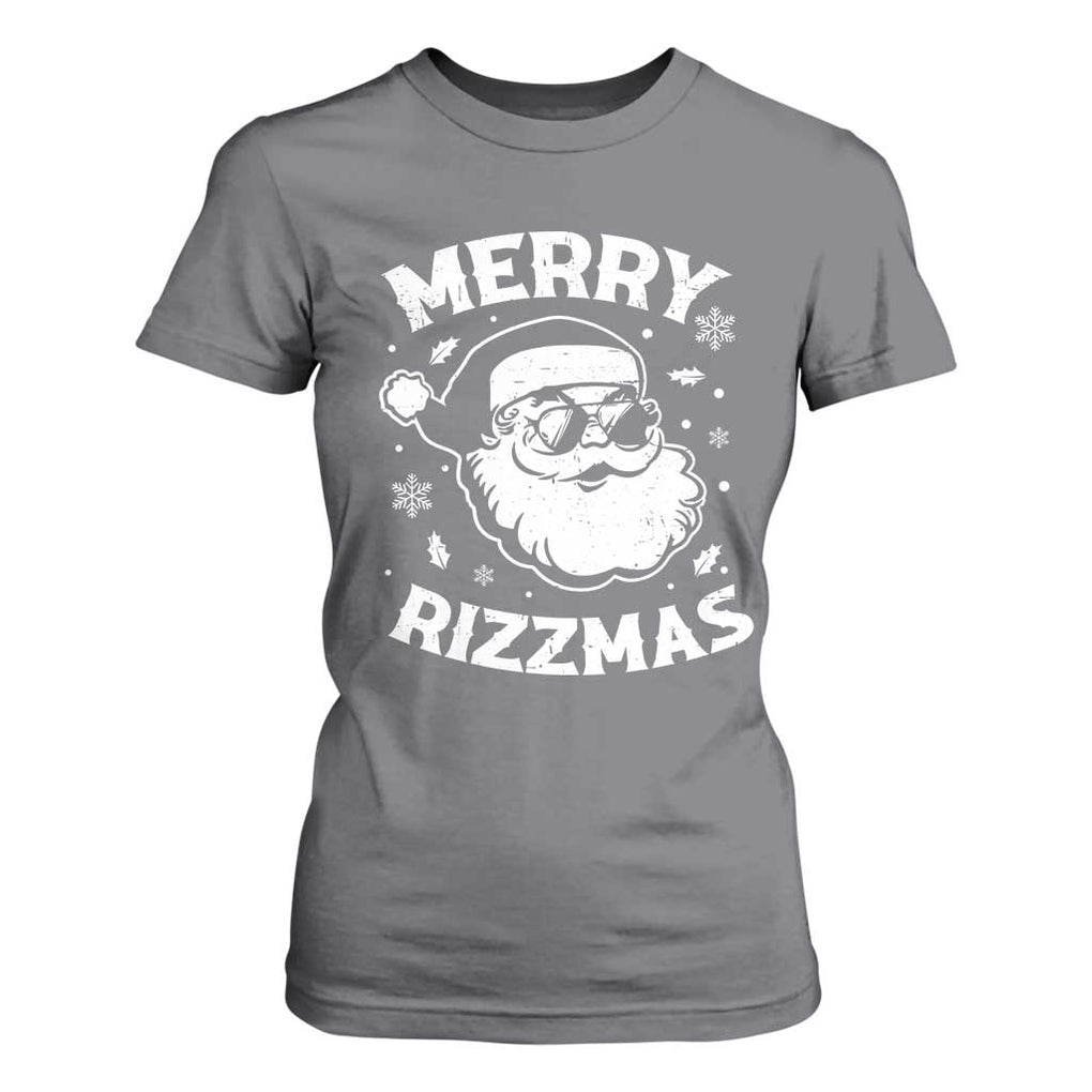 Funny Christmas Santa Claus T Shirt For Women Merry Rizzmas Kids Teens School TS10 Charcoal Print Your Wear