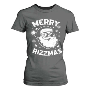 Funny Christmas Santa Claus T Shirt For Women Merry Rizzmas Kids Teens School TS10 Dark Heather Print Your Wear