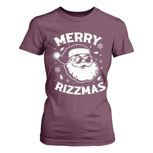 Funny Christmas Santa Claus T Shirt For Women Merry Rizzmas Kids Teens School TS10 Maroon Print Your Wear
