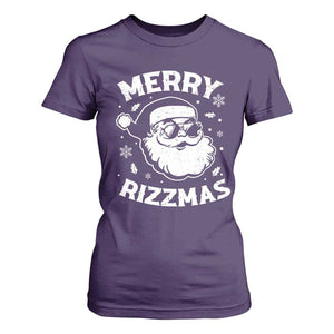 Funny Christmas Santa Claus T Shirt For Women Merry Rizzmas Kids Teens School TS10 Purple Print Your Wear