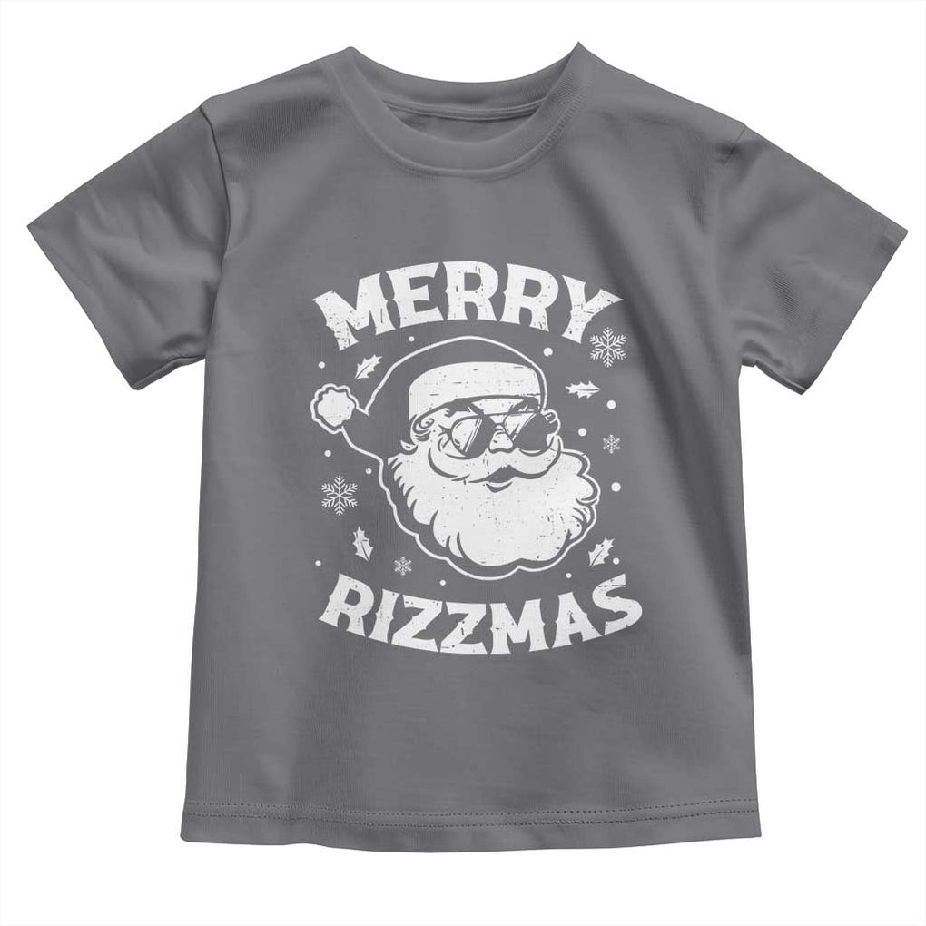 Funny Christmas Santa Claus Toddler T Shirt Merry Rizzmas Kids Teens School TS10 Charcoal Print Your Wear