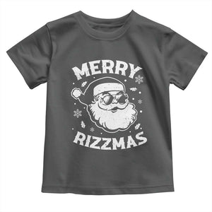 Funny Christmas Santa Claus Toddler T Shirt Merry Rizzmas Kids Teens School TS10 Dark Heather Print Your Wear