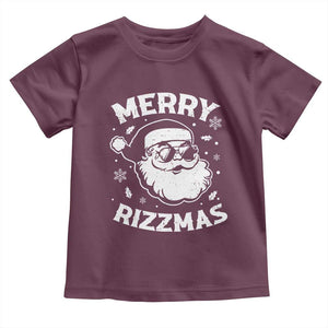 Funny Christmas Santa Claus Toddler T Shirt Merry Rizzmas Kids Teens School TS10 Maroon Print Your Wear