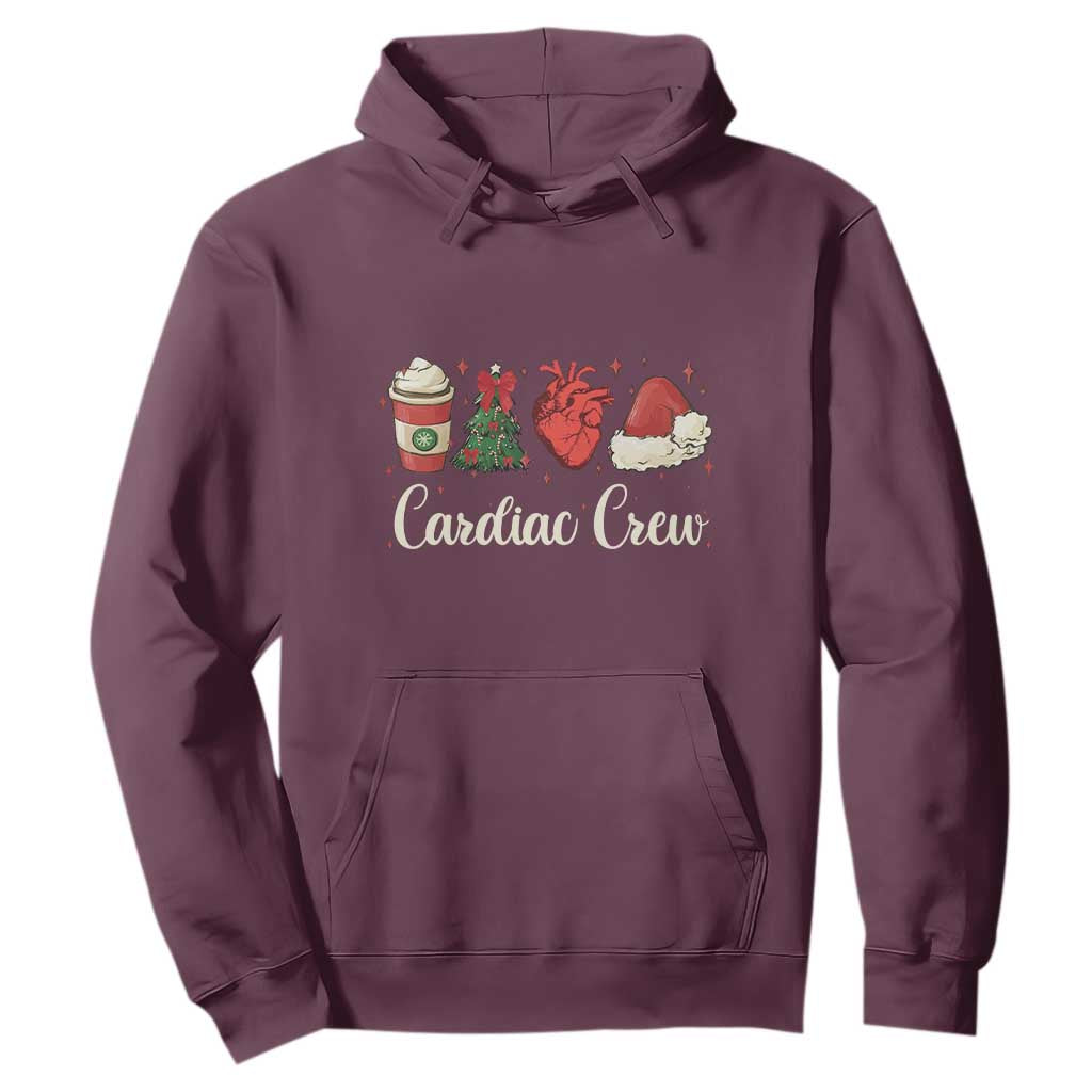 Christmas Cardiac Nurse Hoodie Cardiac Crew Anatomical Xmas Heart Anatomy Tree Bow TS10 Maroon Print Your Wear