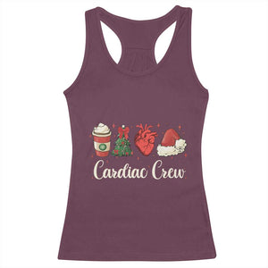 Christmas Cardiac Nurse Racerback Tank Top Cardiac Crew Anatomical Xmas Heart Anatomy Tree Bow TS10 Maroon Print Your Wear