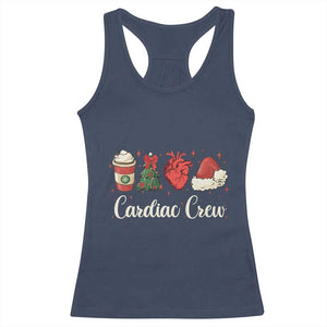 Christmas Cardiac Nurse Racerback Tank Top Cardiac Crew Anatomical Xmas Heart Anatomy Tree Bow TS10 Navy Print Your Wear