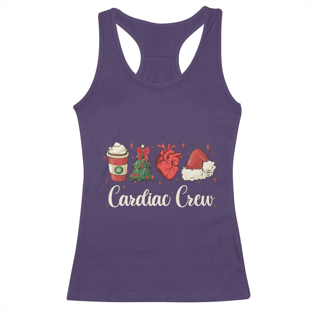 Christmas Cardiac Nurse Racerback Tank Top Cardiac Crew Anatomical Xmas Heart Anatomy Tree Bow TS10 Purple Print Your Wear