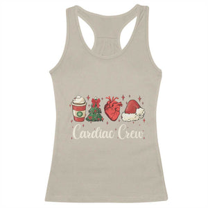 Christmas Cardiac Nurse Racerback Tank Top Cardiac Crew Anatomical Xmas Heart Anatomy Tree Bow TS10 Sand Print Your Wear