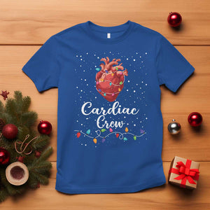 Christmas Cardiac Nurse T Shirt Cardiac Crew Anatomical Anatomy Xmas Heart With Lights TS10 Royal Blue Print Your Wear