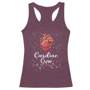 Christmas Cardiac Nurse Racerback Tank Top Cardiac Crew Anatomical Anatomy Xmas Heart With Lights TS10 Maroon Print Your Wear