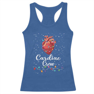 Christmas Cardiac Nurse Racerback Tank Top Cardiac Crew Anatomical Anatomy Xmas Heart With Lights TS10 Royal Blue Print Your Wear