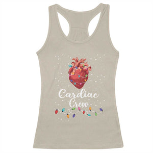 Christmas Cardiac Nurse Racerback Tank Top Cardiac Crew Anatomical Anatomy Xmas Heart With Lights TS10 Sand Print Your Wear