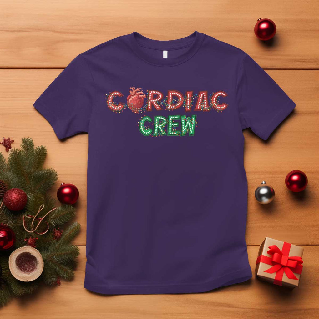 Christmas Cardiac Nurse T Shirt Cardiac Crew Anatomical Xmas Heart Anatomy Nurse Gift TS10 Purple Print Your Wear