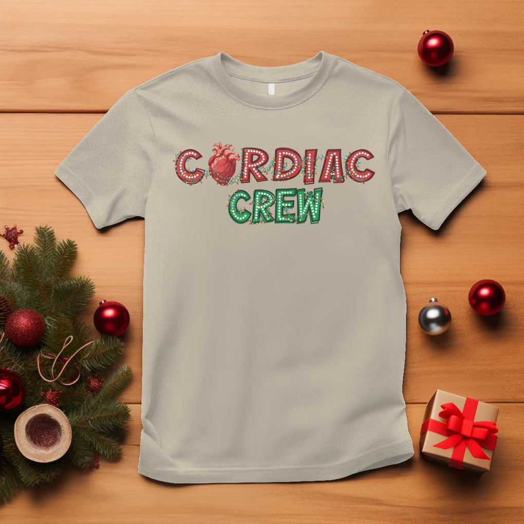 Christmas Cardiac Nurse T Shirt Cardiac Crew Anatomical Xmas Heart Anatomy Nurse Gift TS10 Sand Print Your Wear