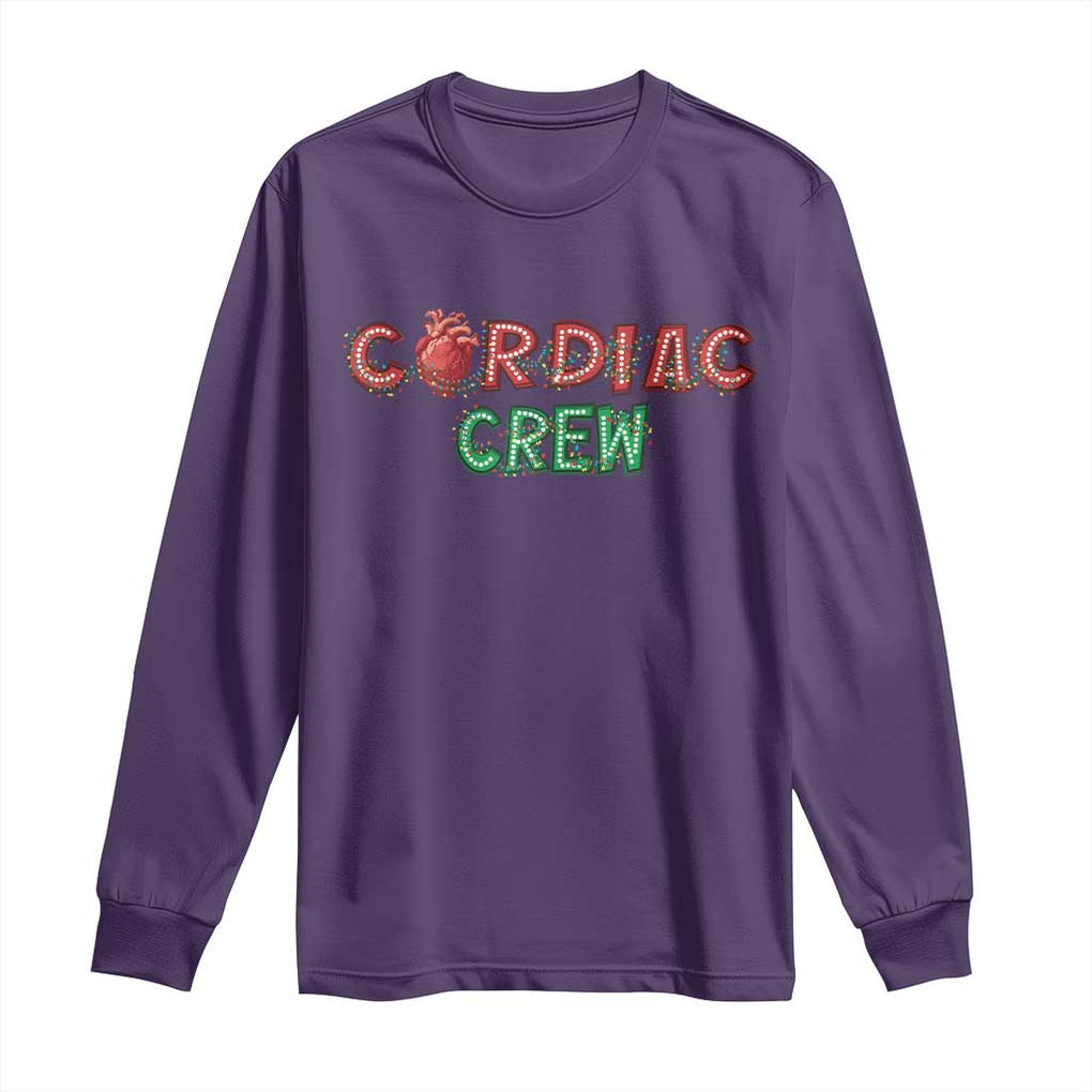 Christmas Cardiac Nurse Long Sleeve Shirt Cardiac Crew Anatomical Xmas Heart Anatomy Nurse Gift TS10 Purple Print Your Wear