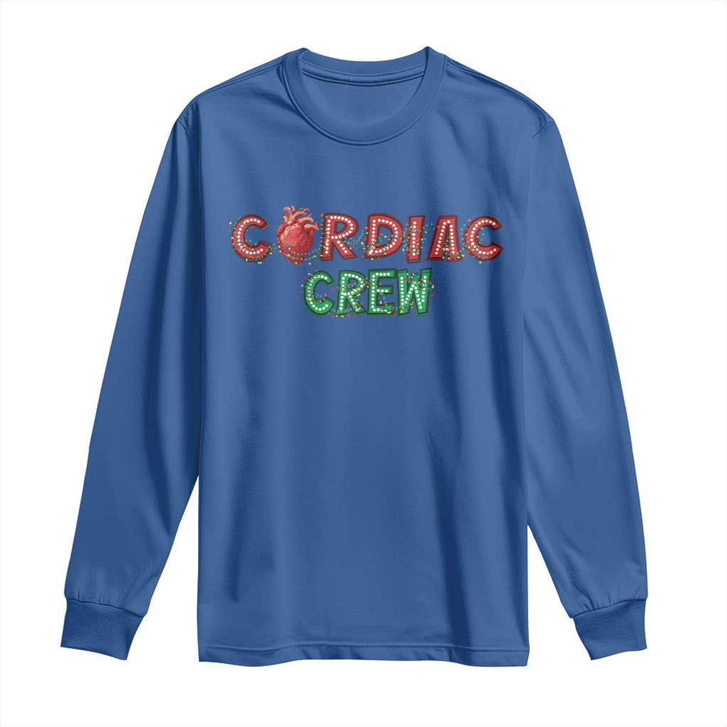 Christmas Cardiac Nurse Long Sleeve Shirt Cardiac Crew Anatomical Xmas Heart Anatomy Nurse Gift TS10 Royal Blue Print Your Wear