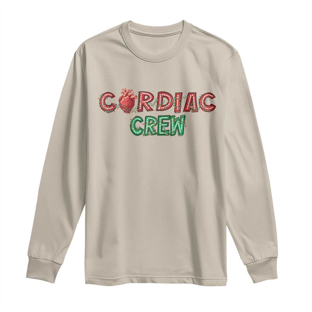 Christmas Cardiac Nurse Long Sleeve Shirt Cardiac Crew Anatomical Xmas Heart Anatomy Nurse Gift TS10 Sand Print Your Wear