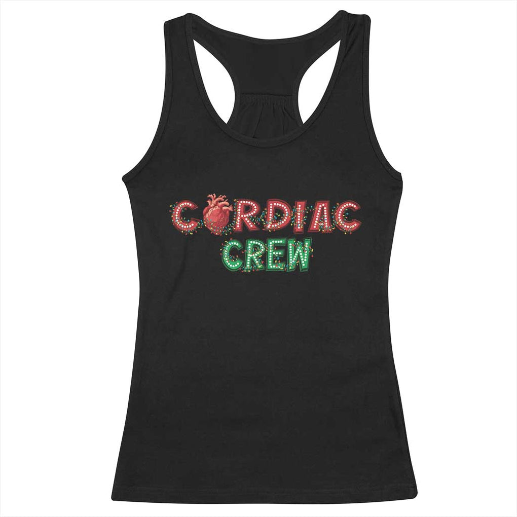 Christmas Cardiac Nurse Racerback Tank Top Cardiac Crew Anatomical Xmas Heart Anatomy Nurse Gift TS10 Black Print Your Wear