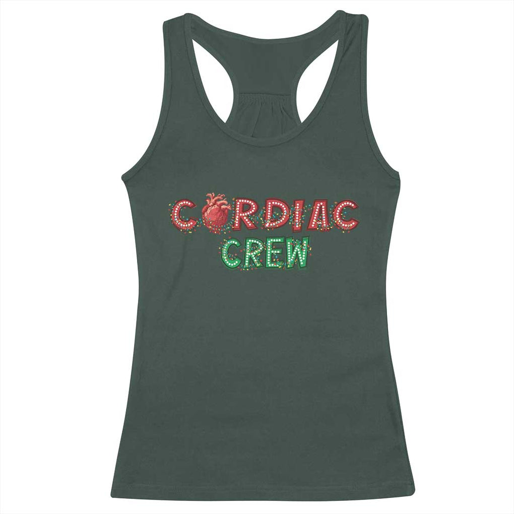 Christmas Cardiac Nurse Racerback Tank Top Cardiac Crew Anatomical Xmas Heart Anatomy Nurse Gift TS10 Dark Forest Green Print Your Wear