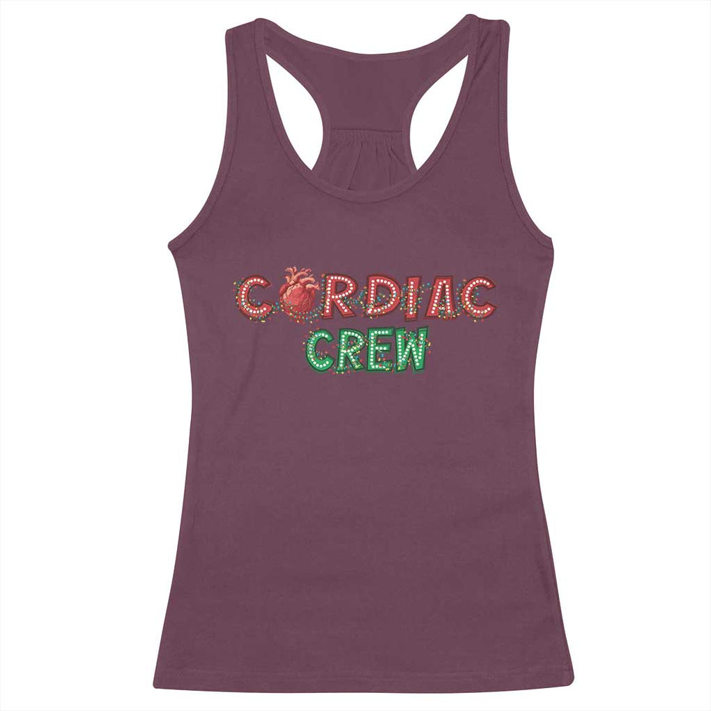 Christmas Cardiac Nurse Racerback Tank Top Cardiac Crew Anatomical Xmas Heart Anatomy Nurse Gift TS10 Maroon Print Your Wear