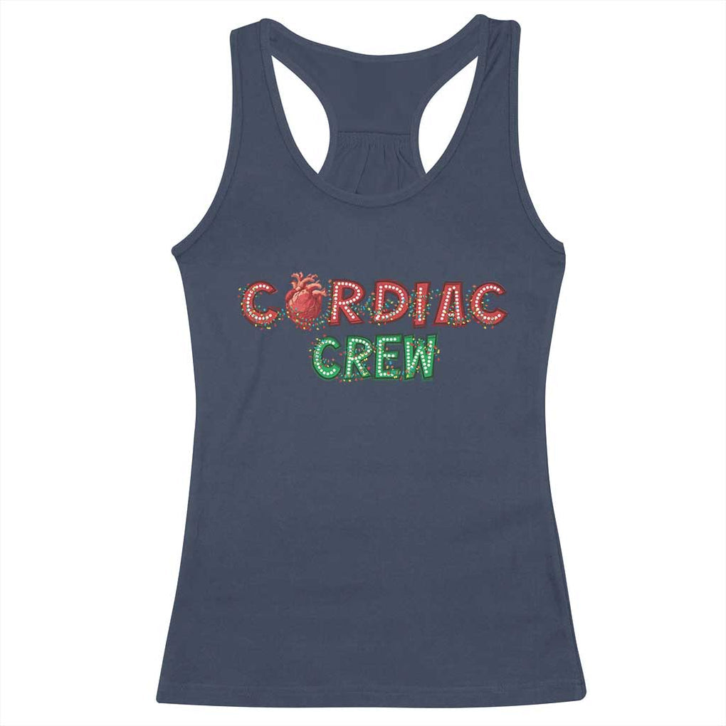Christmas Cardiac Nurse Racerback Tank Top Cardiac Crew Anatomical Xmas Heart Anatomy Nurse Gift TS10 Navy Print Your Wear