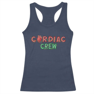 Christmas Cardiac Nurse Racerback Tank Top Cardiac Crew Anatomical Xmas Heart Anatomy Nurse Gift TS10 Navy Print Your Wear